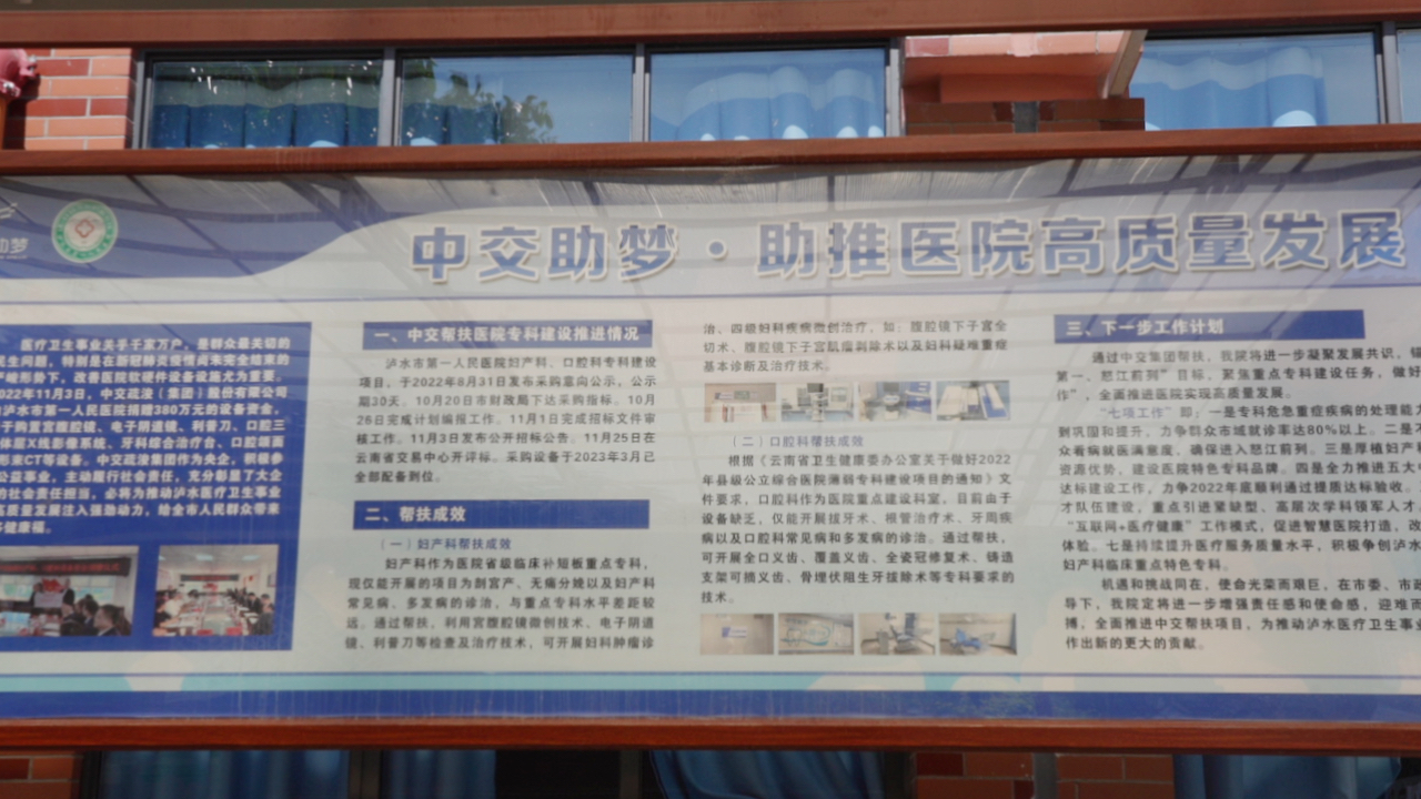 真金白银！中交集团380万帮扶资金助力泸水市第一人民医院“展翅高飞”