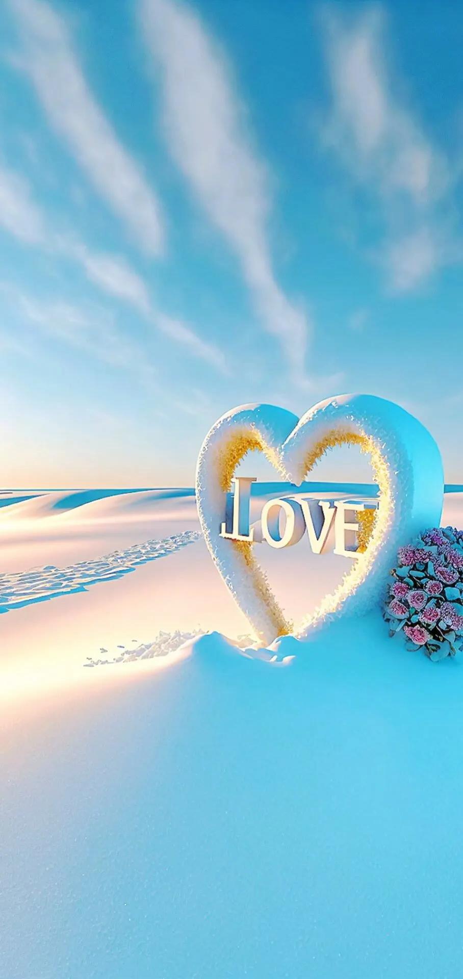 唯美心形图片高清壁纸,爱心壁纸图片唯美简约