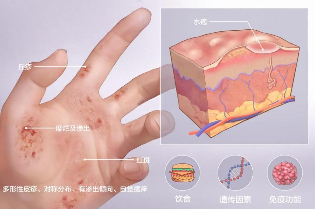 湿疹很大一块还发紫,皮肤上有一块湿疹图