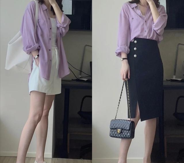 早秋衬衫这样穿简约时髦超撩人,长袖衬衫怎么穿才能更好看
