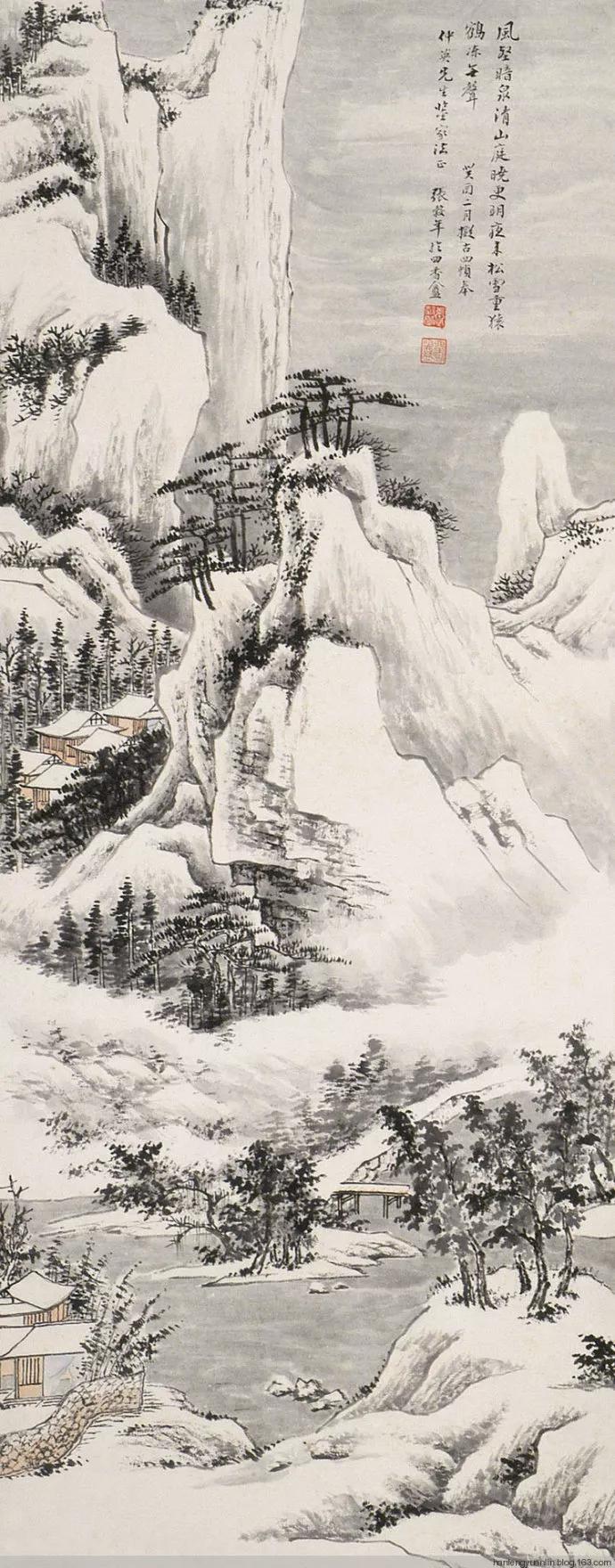 中国山水画名家作品欣赏书,清代山水画名家作品集一册