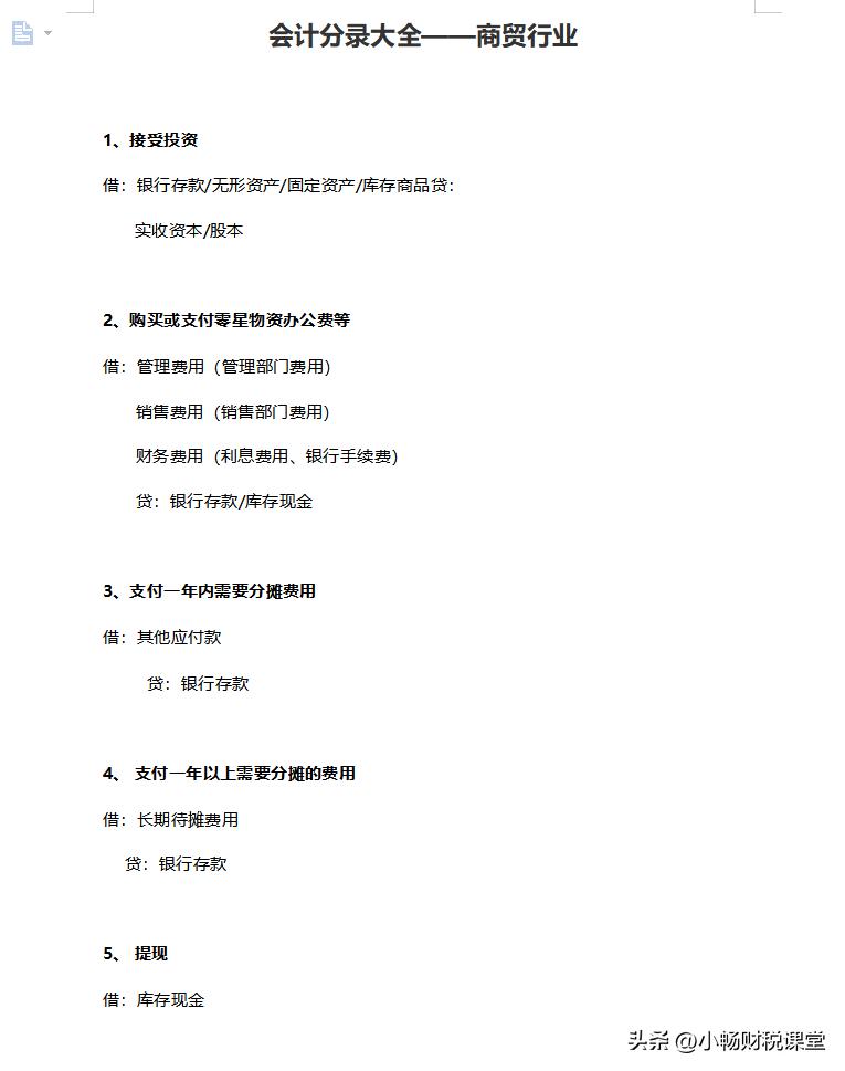 会计分录技巧汇总,各行业会计分录大全巧记忆
