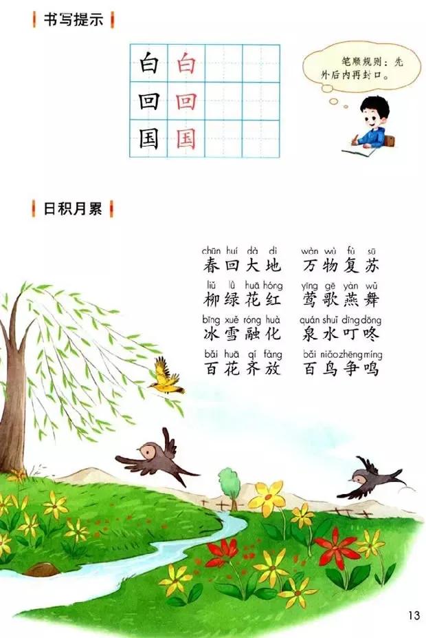 人教版小学语文一年级下册课本（电子版）寒假预习，快收藏