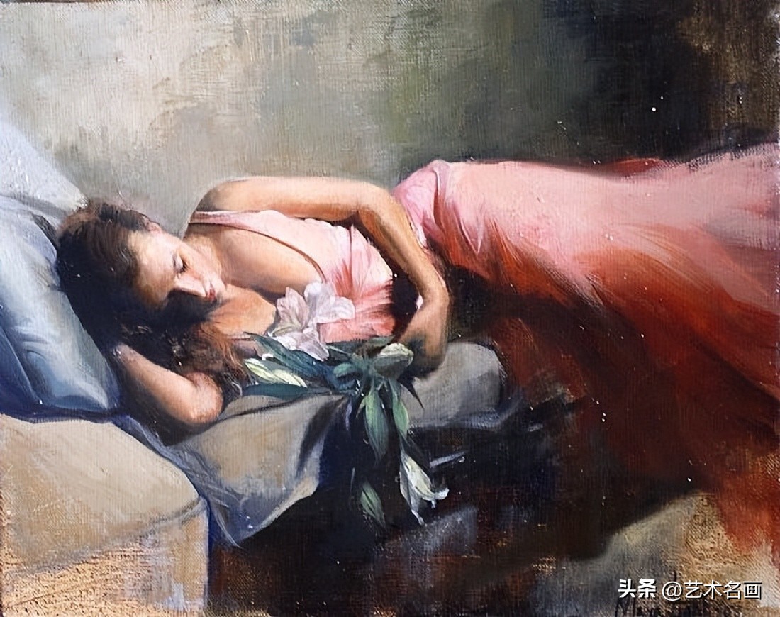 宫廷风少女油画,西方古典油画女油画家