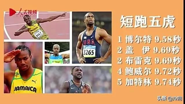 世界百米五虎vs中国百米五虎,男子百米十大最佳纪录