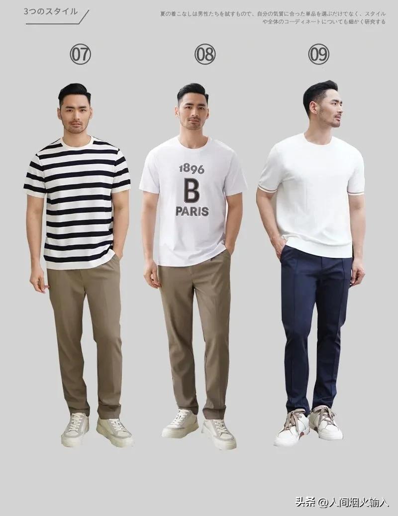 男士基础t恤穿搭,短袖衣服怎么穿好看男士