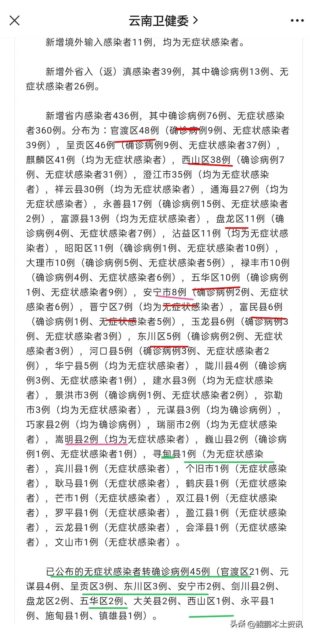 云南昆明疫情最新通报今天的消息,云南昆明盘龙区疫情情况最新今天