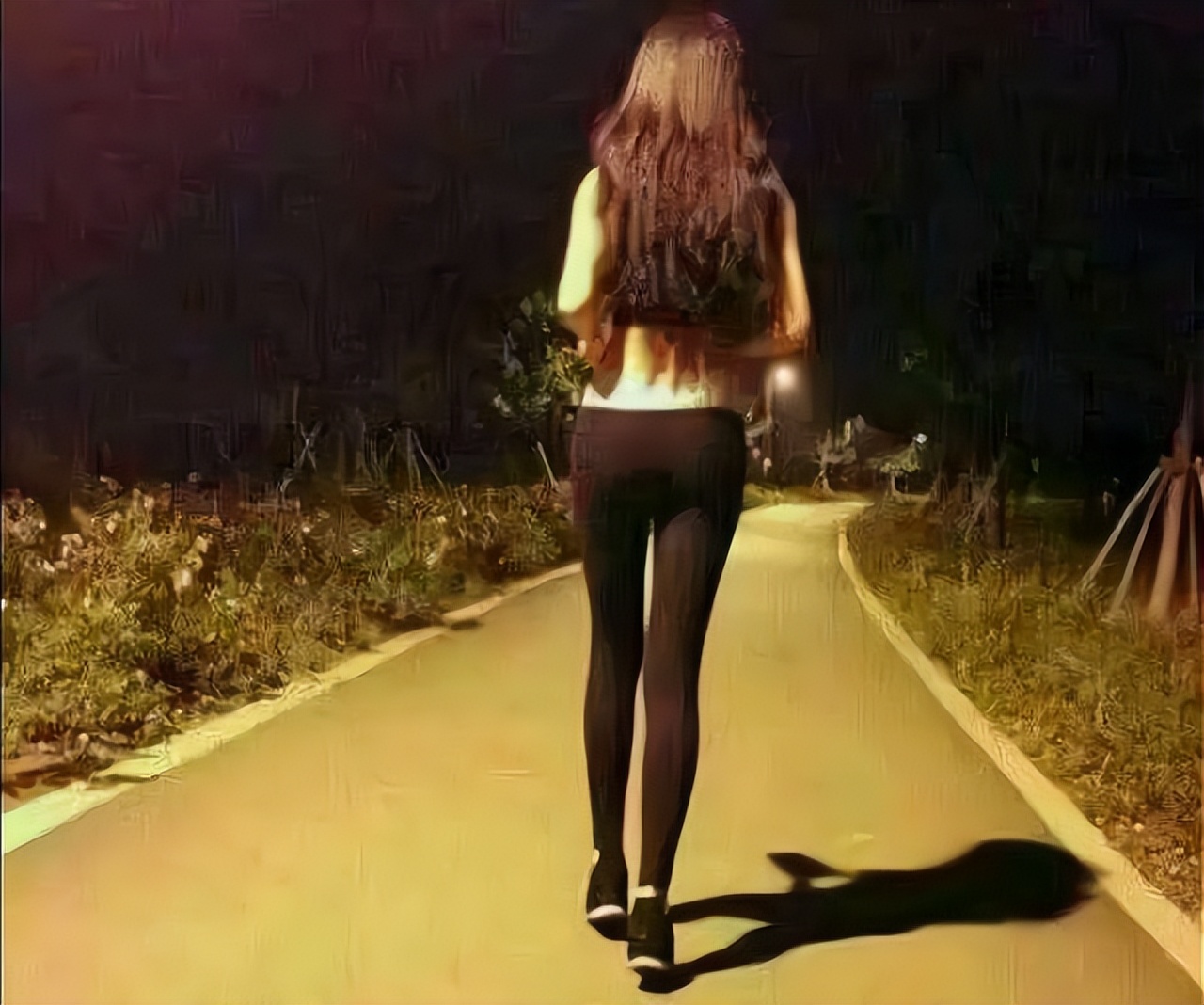 和美女同事夜跑，在松州桥上，我想和她拥抱