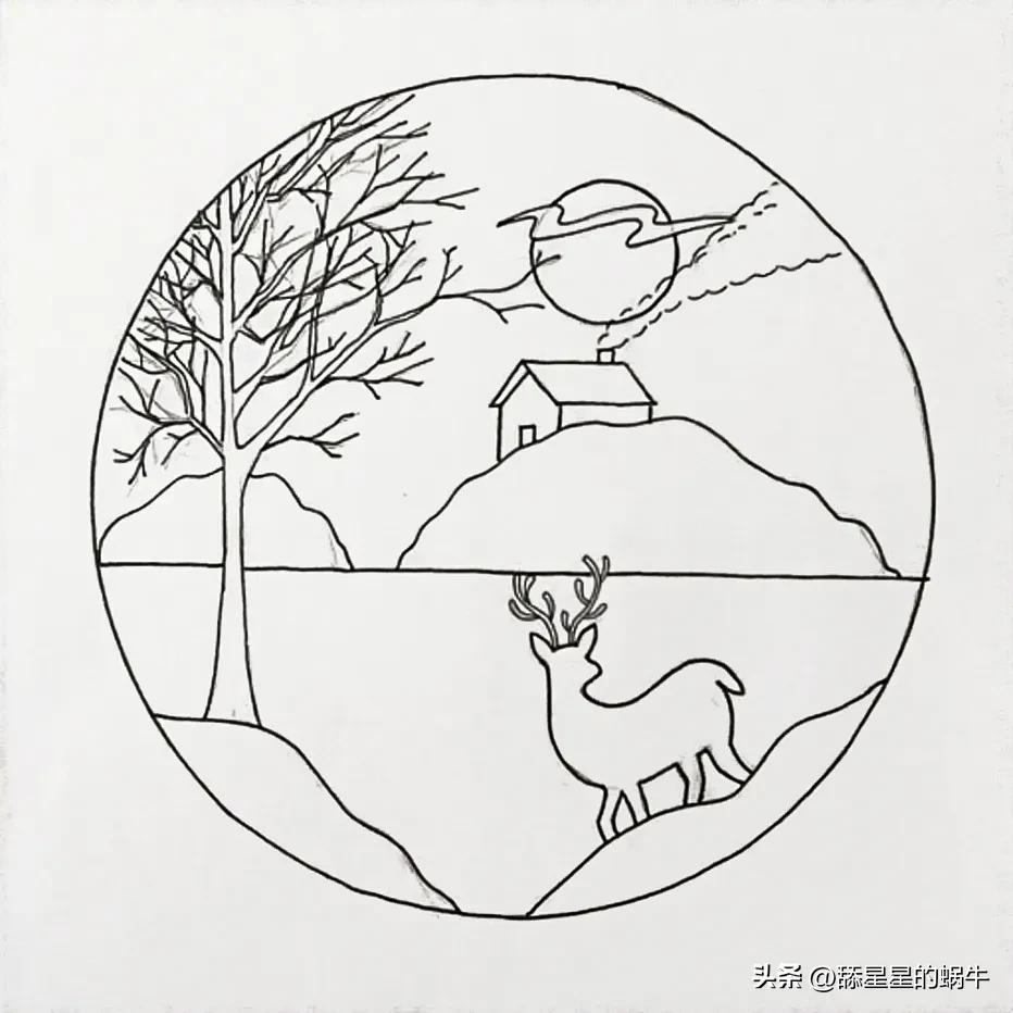 线描画黑白写生教程,线描中的黑白对比学生作品