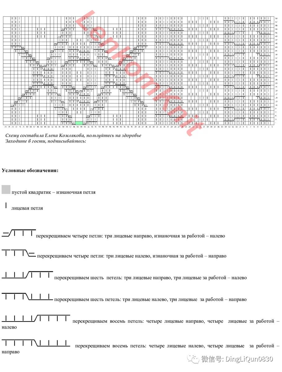 回形针织毛衣图解,绿色和白色最新双色毛衣花样图解