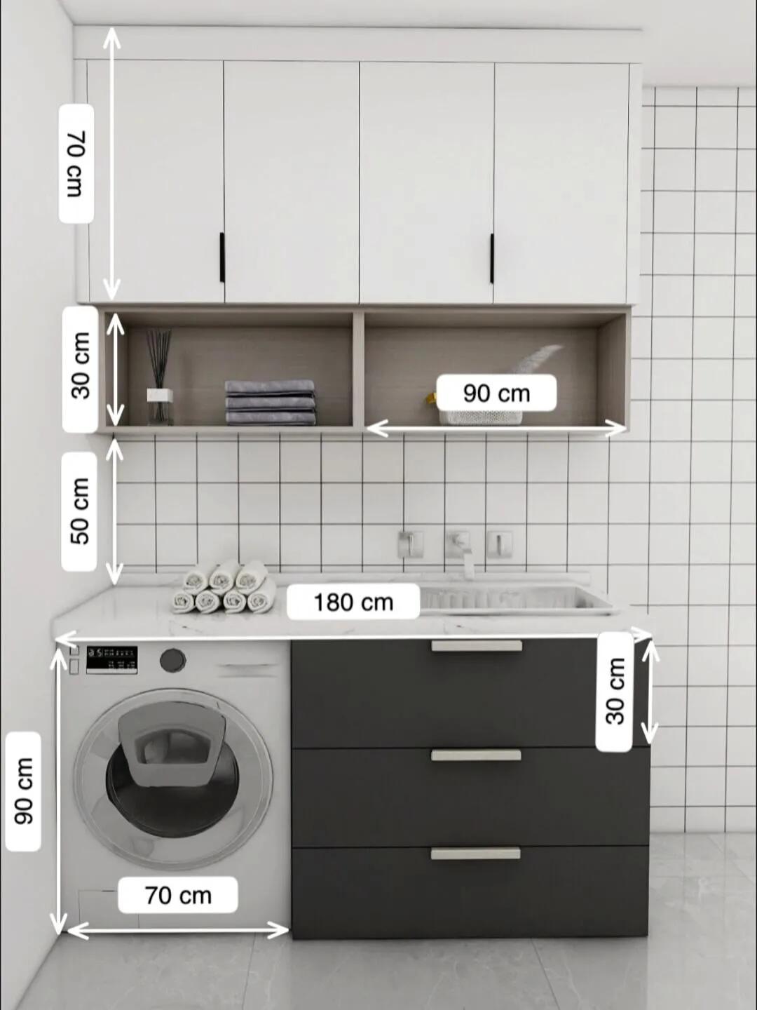 阳台洗衣机柜做多大尺寸,阳台洗衣机柜一体尺寸图