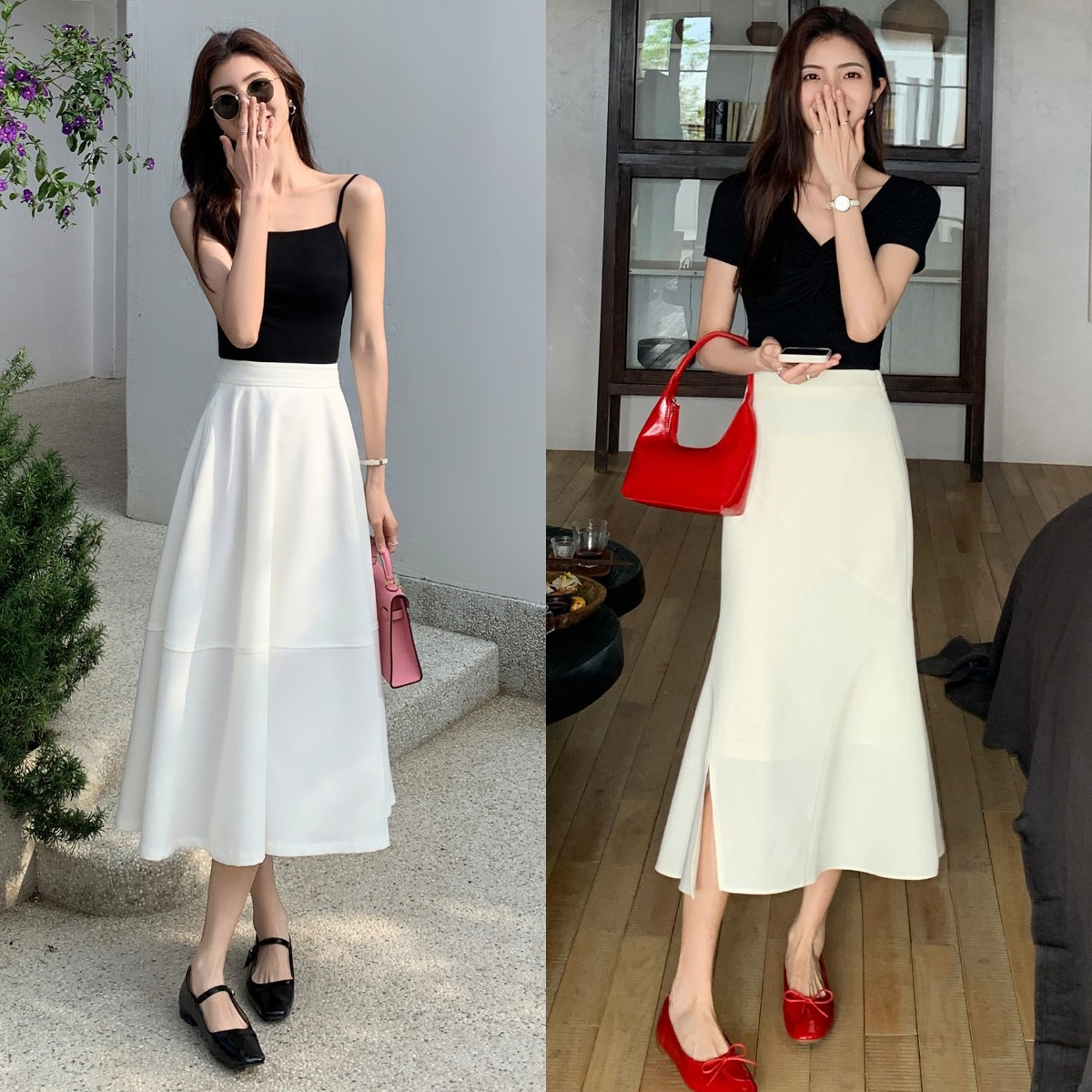 怎样把白裙子穿好看,白裙子粉鞋子穿搭