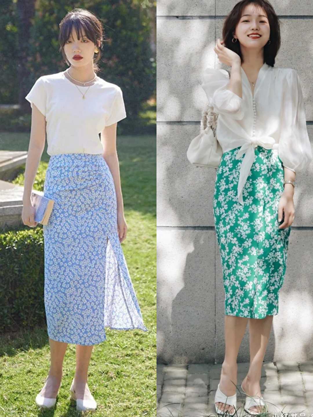 黑白波点半身裙搭什么衣服夏天,夏天绿色半身裙搭配什么上衣好看