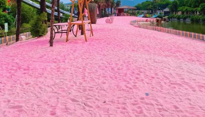 苏州最美的沙滩,苏州打卡景点粉色沙滩