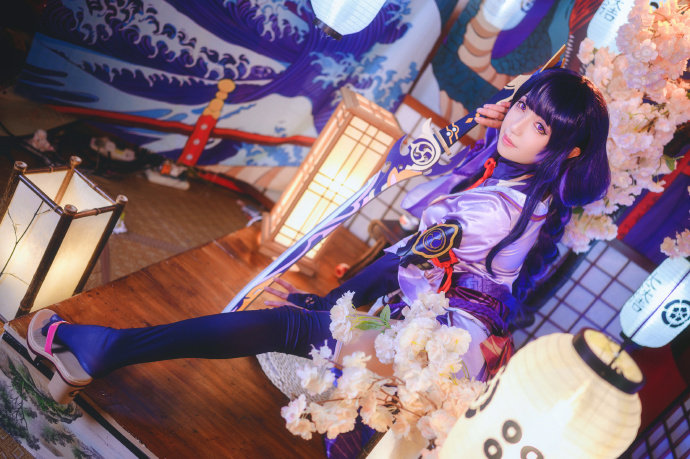 原神雷电cos图片,cos原神雷电