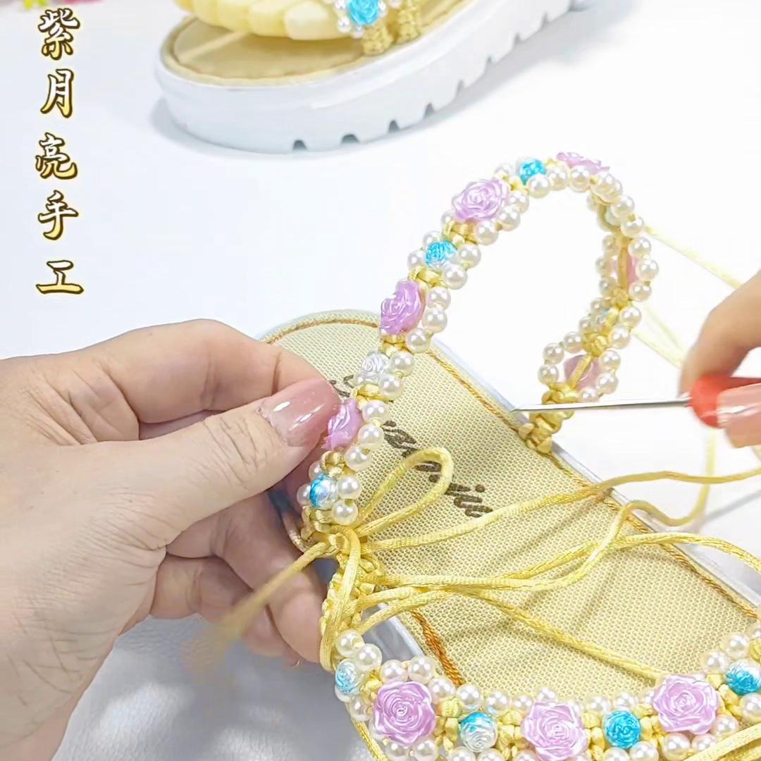 一字拖鞋凉鞋编织教程,拖鞋凉鞋编织教程
