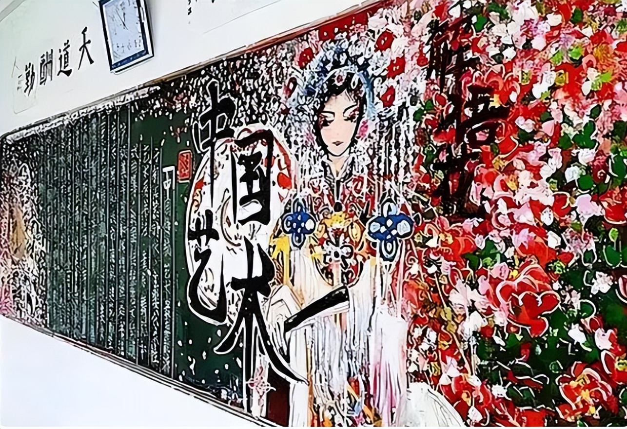 中学生画黑板报尽显少年朝气,学生画的黑板报惊艳全班