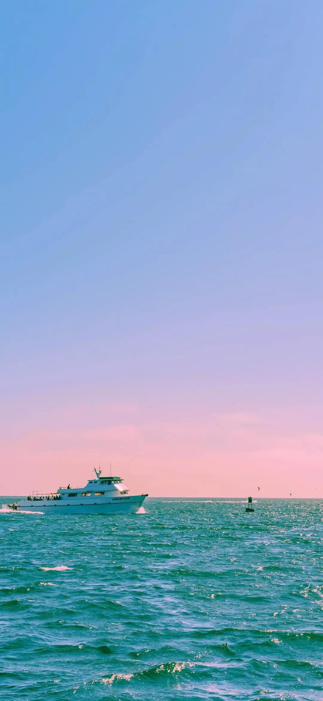 大海壁纸｜大海边，守候朝霞，聆听海浪的乐章