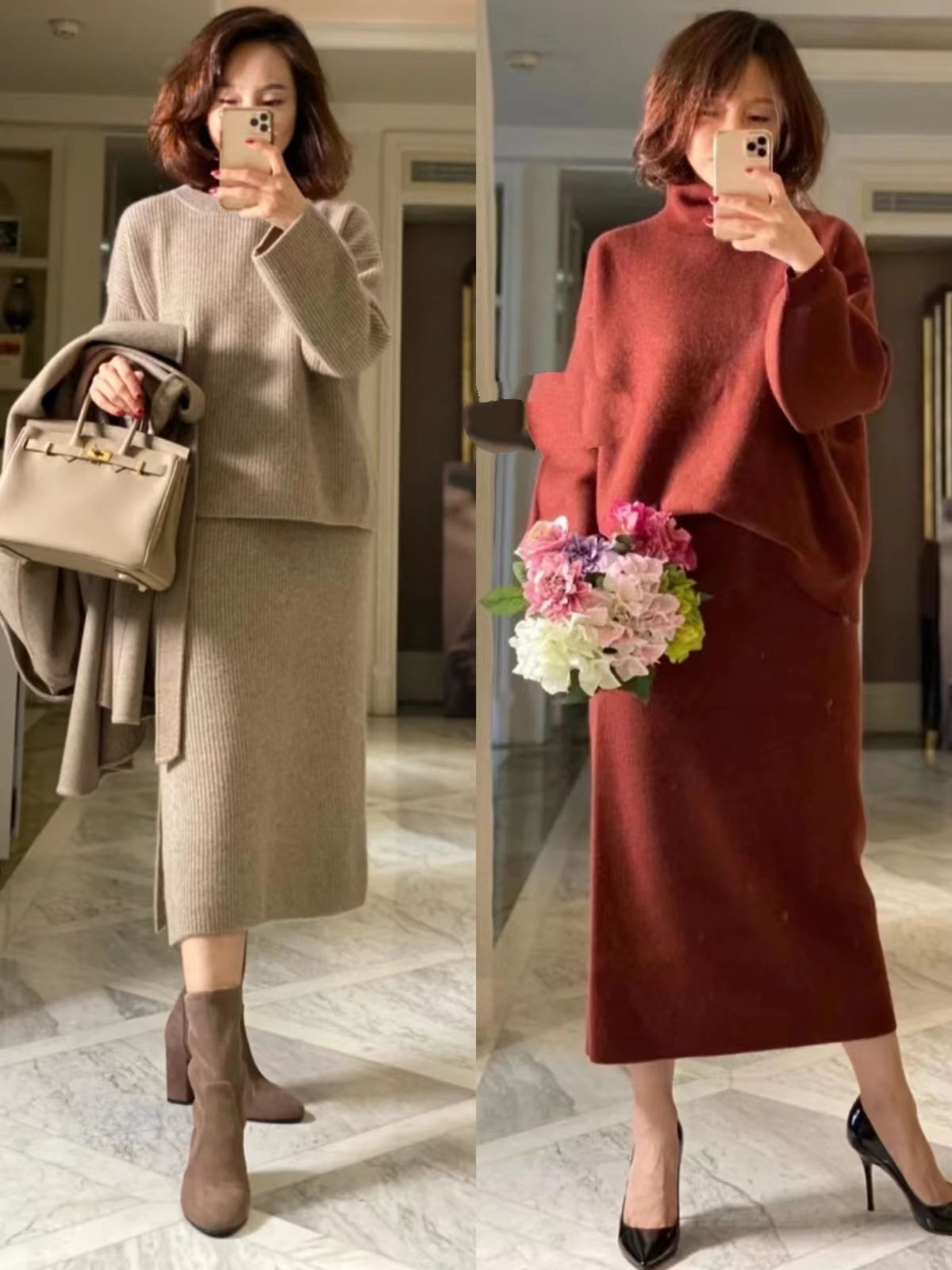 春节这样照着穿气质时尚又减龄,这才是冬天该有的穿着