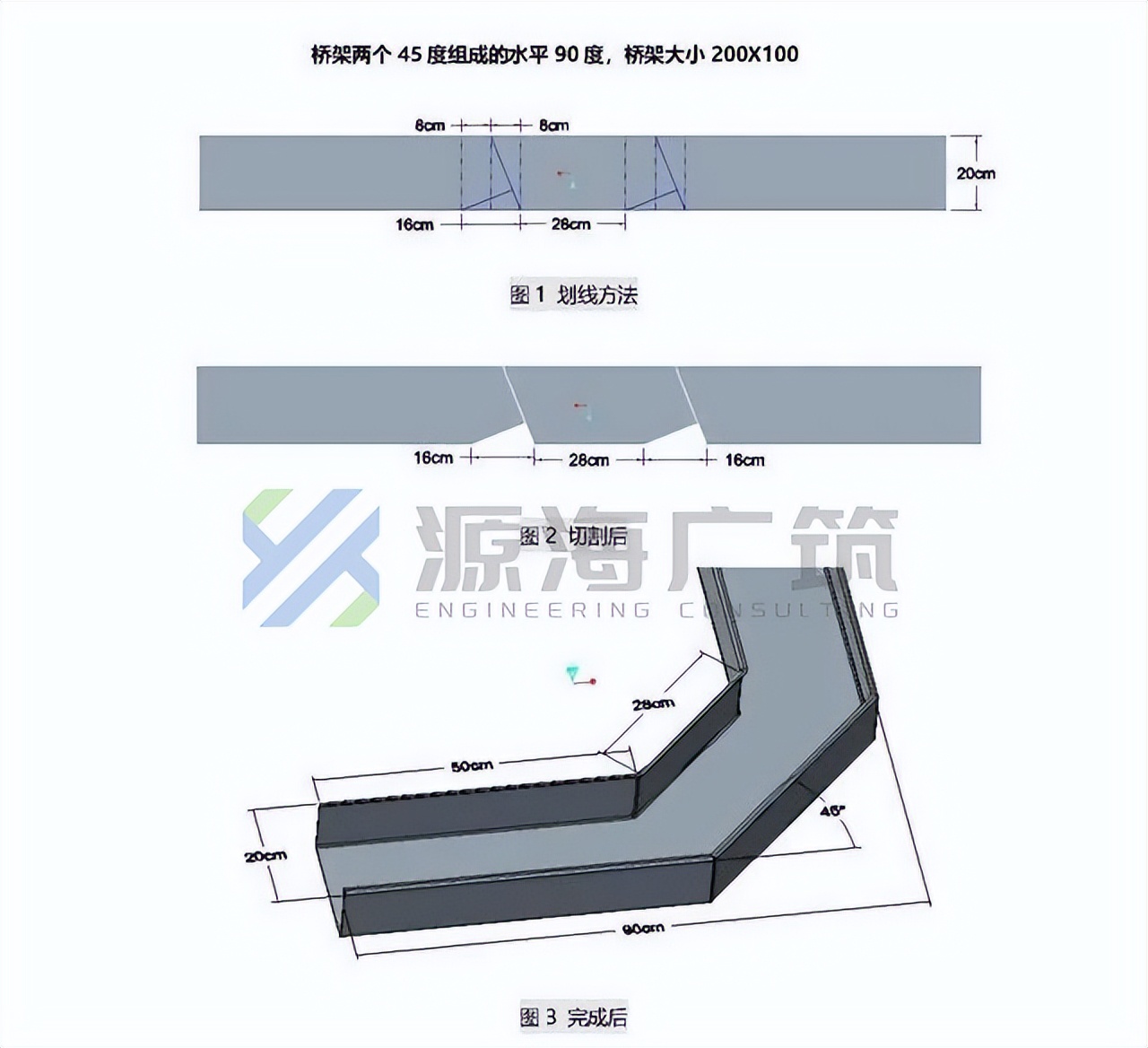 桥架90度弯头做法尺寸,100*50桥架弯头尺寸