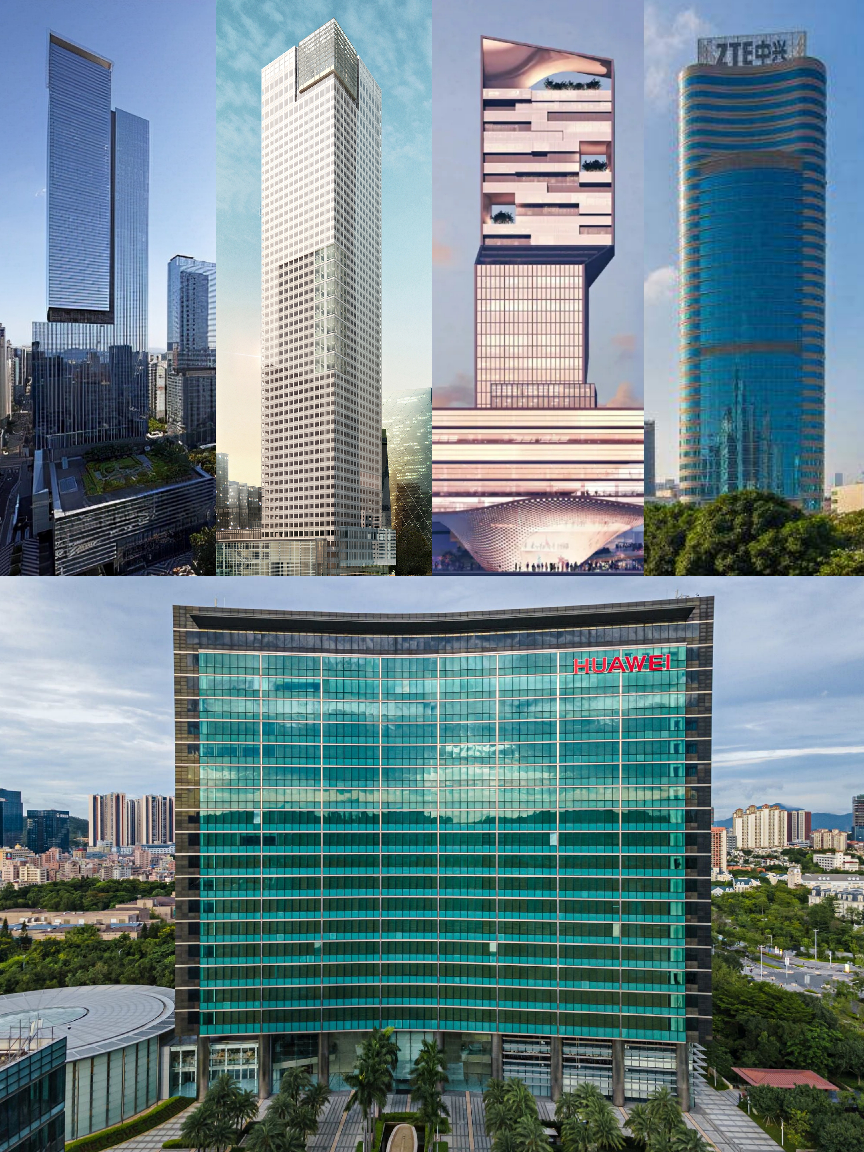 以企业总部看——全球五大通信设备供应商，三星中兴以超高层引领