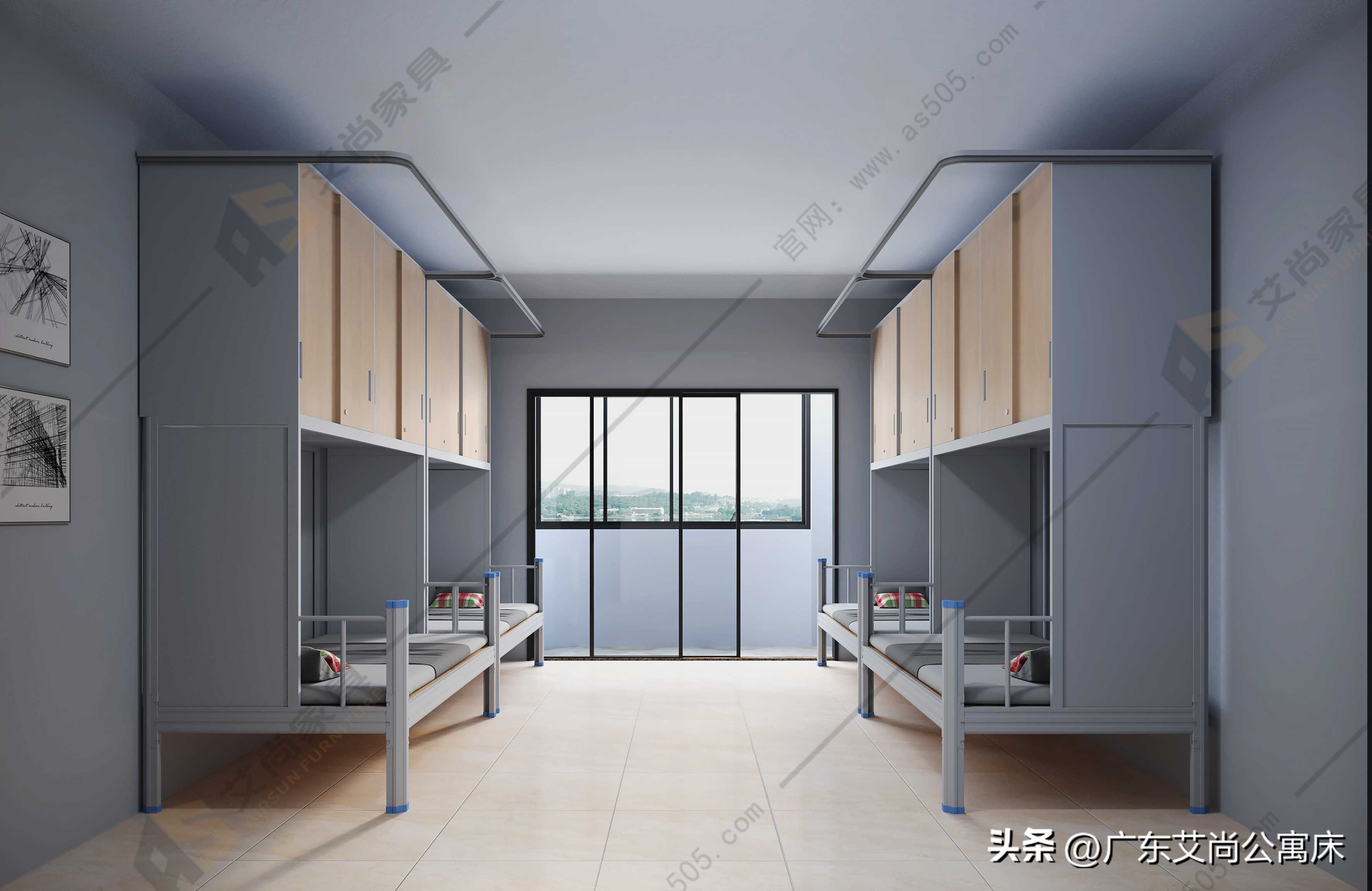 小型卧室悬空铁架床简约设计,小户型铁架阁楼床