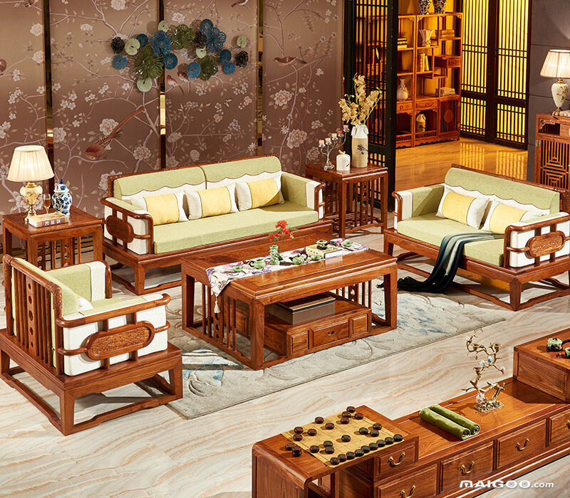 2022最火客厅乌金木全实木沙发,客厅实木沙发款式图片