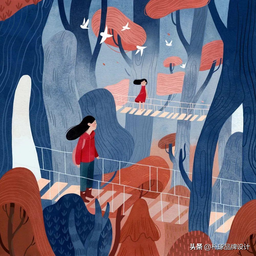 有深度意境的插画,如此清新淡雅的插画太有美感了