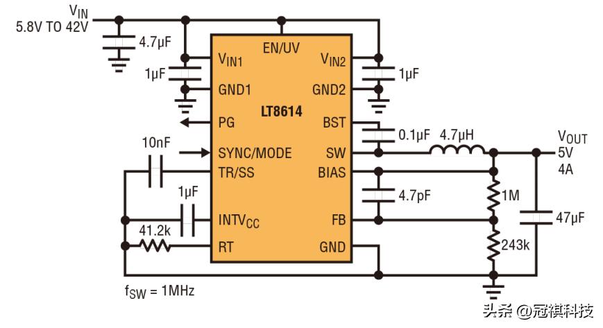 高转换率、符合CISPR5类电磁辐射标准的稳压器长这样