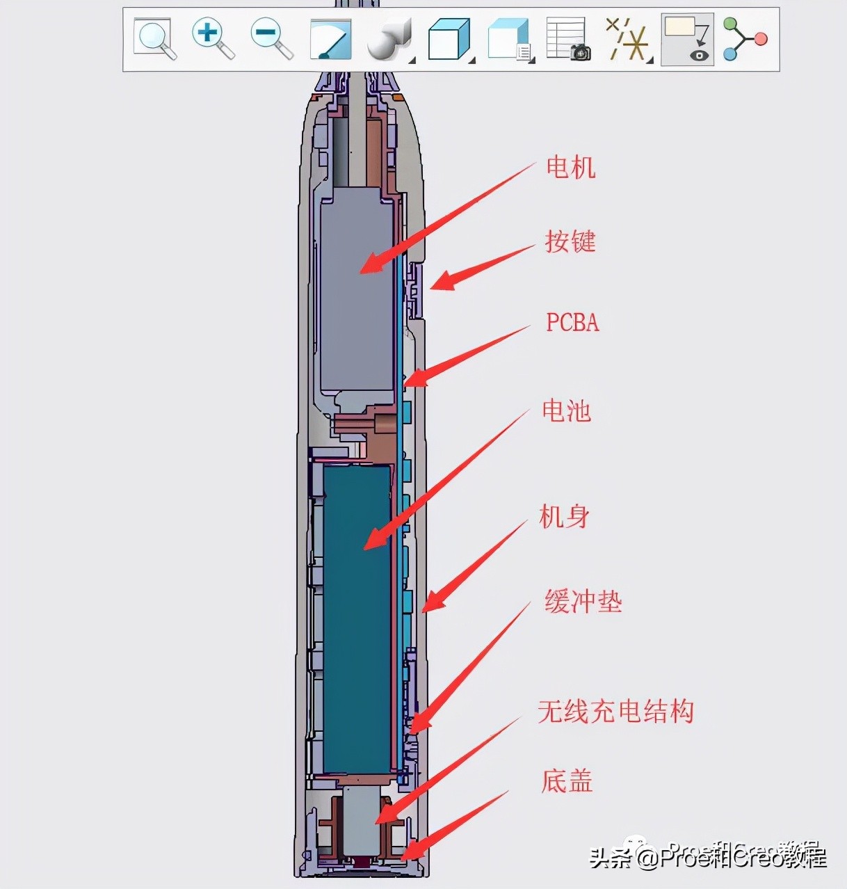 鐢靛姩鐗欏埛creo鏁欑▼,creo鐢靛姩鐗欏埛浜у搧缁撴瀯璁捐