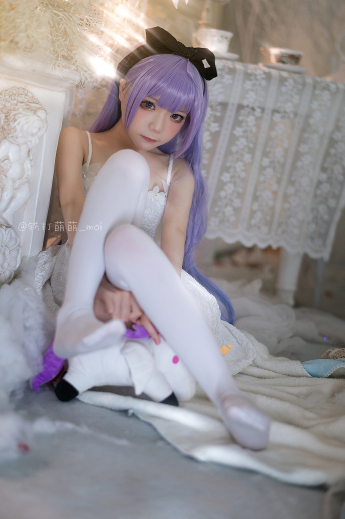 碧蓝航线小独角兽cos,碧蓝航线独角兽婚纱立绘