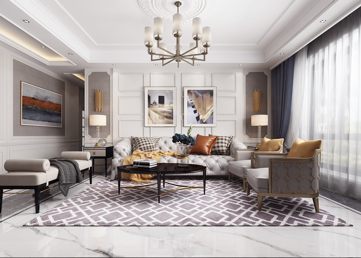 30款客厅吊顶图片,简装吊顶客厅效果图