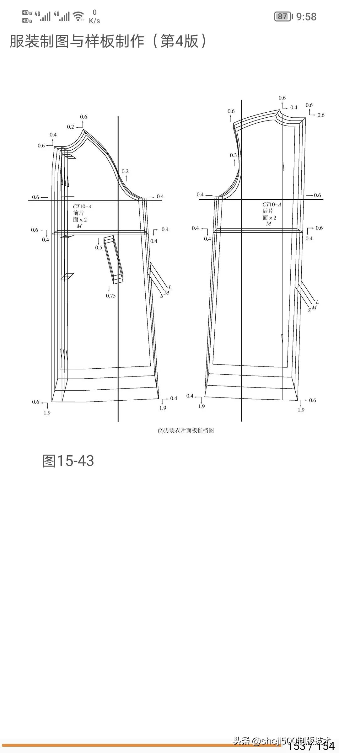 男装样板操作范例结构及放码详解
