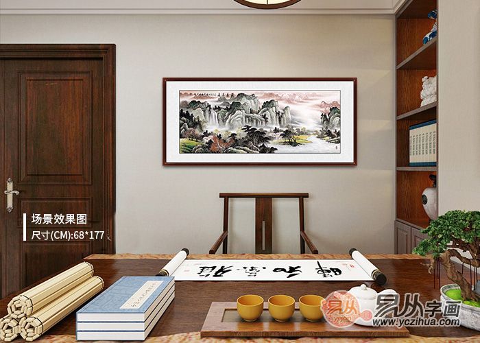 适合客厅办公室山水画推荐,张利国画山水画欣赏