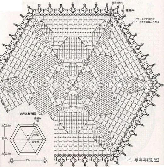 钩针图表,夏河颜最新钩针双色图解