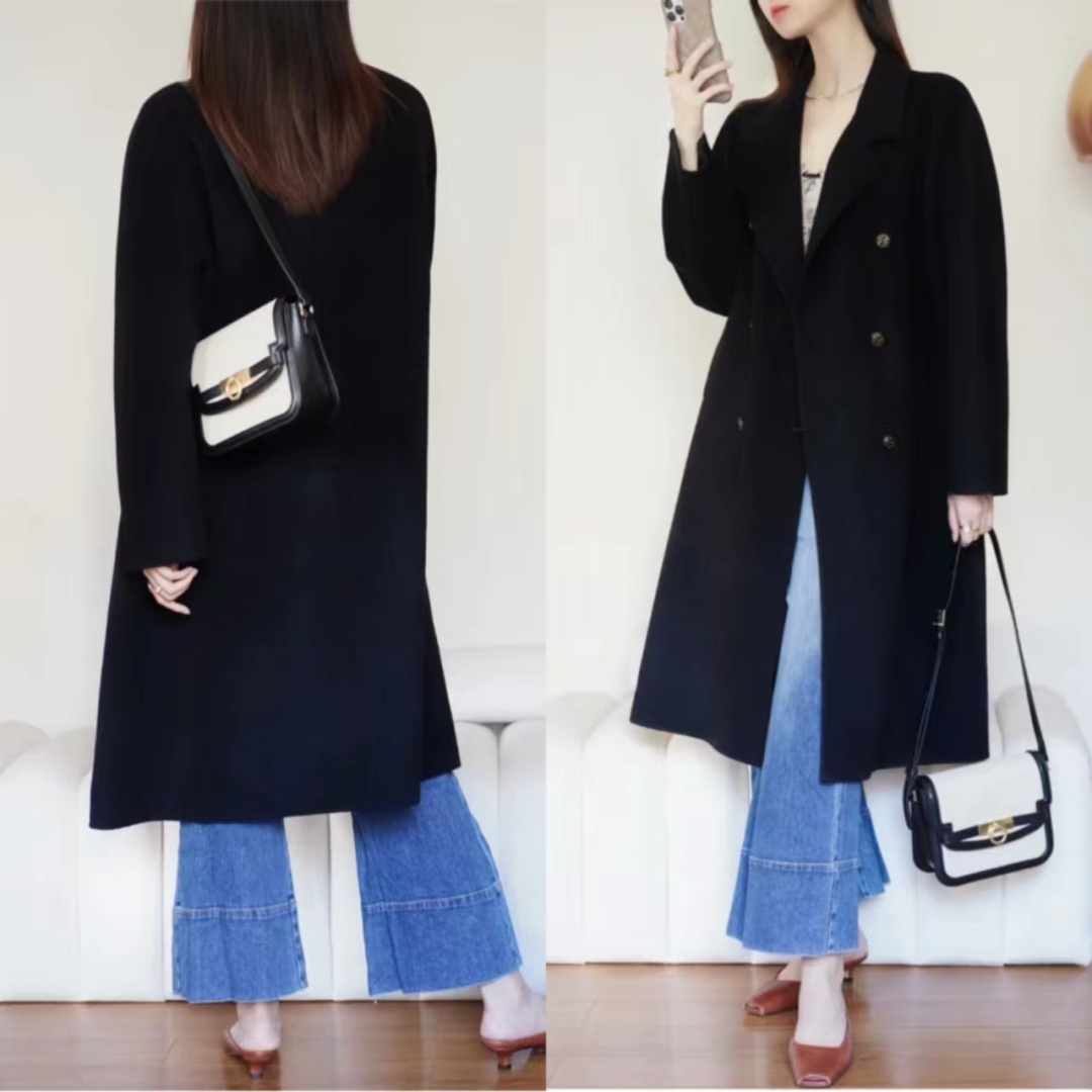 黑色羊绒大衣搭什么色的围巾好看,男士黑色羊绒大衣配什么裤子好看