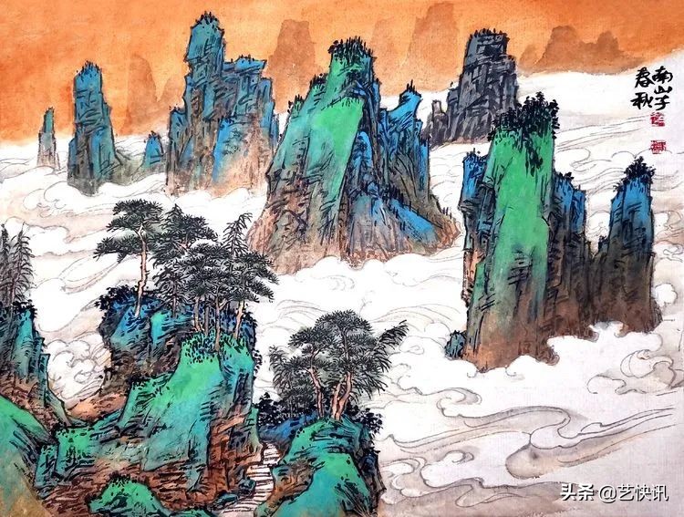 怎么用毛笔画山水画,学习怎么画中国画