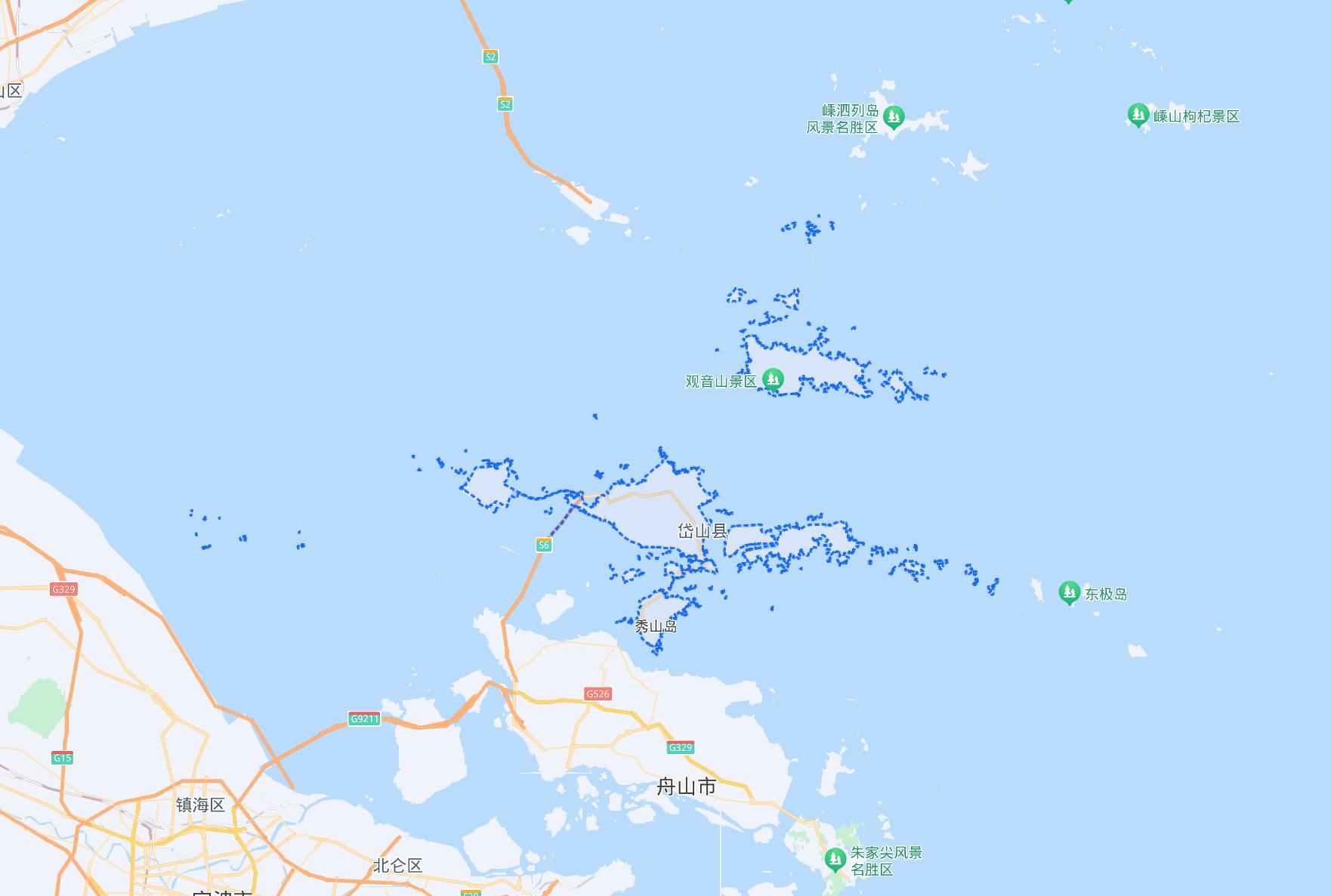 浙江舟山市岱山县地图,舟山市岱山县地理位置