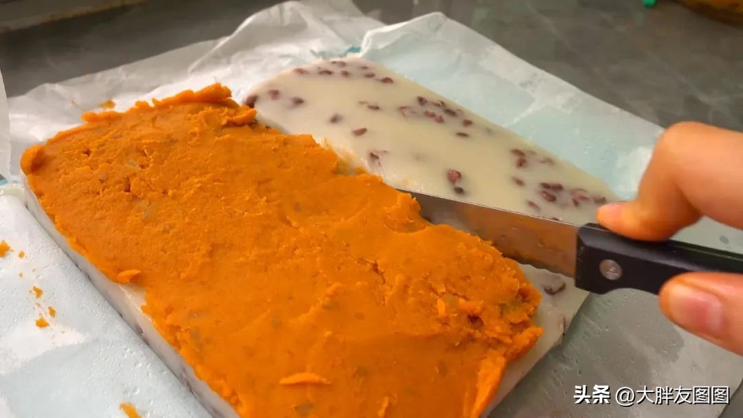 纯手工制作美食红豆切糕更糯微甜,切糕这样做软糯香甜