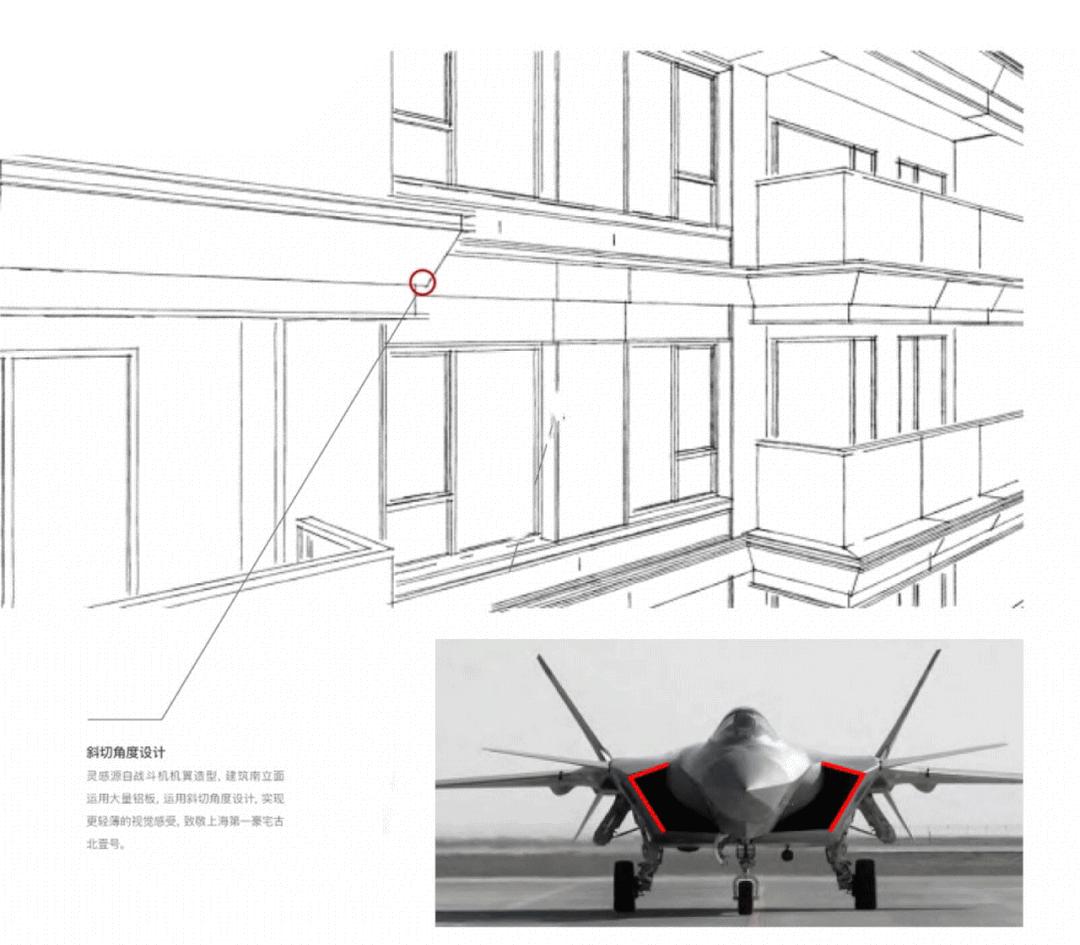 斜切转角楼梯立面施工图,建筑立面效果设计处理手法