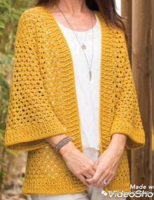 钩针短款开衫编织图解,钩针编织衣服成人开衫教程完整的