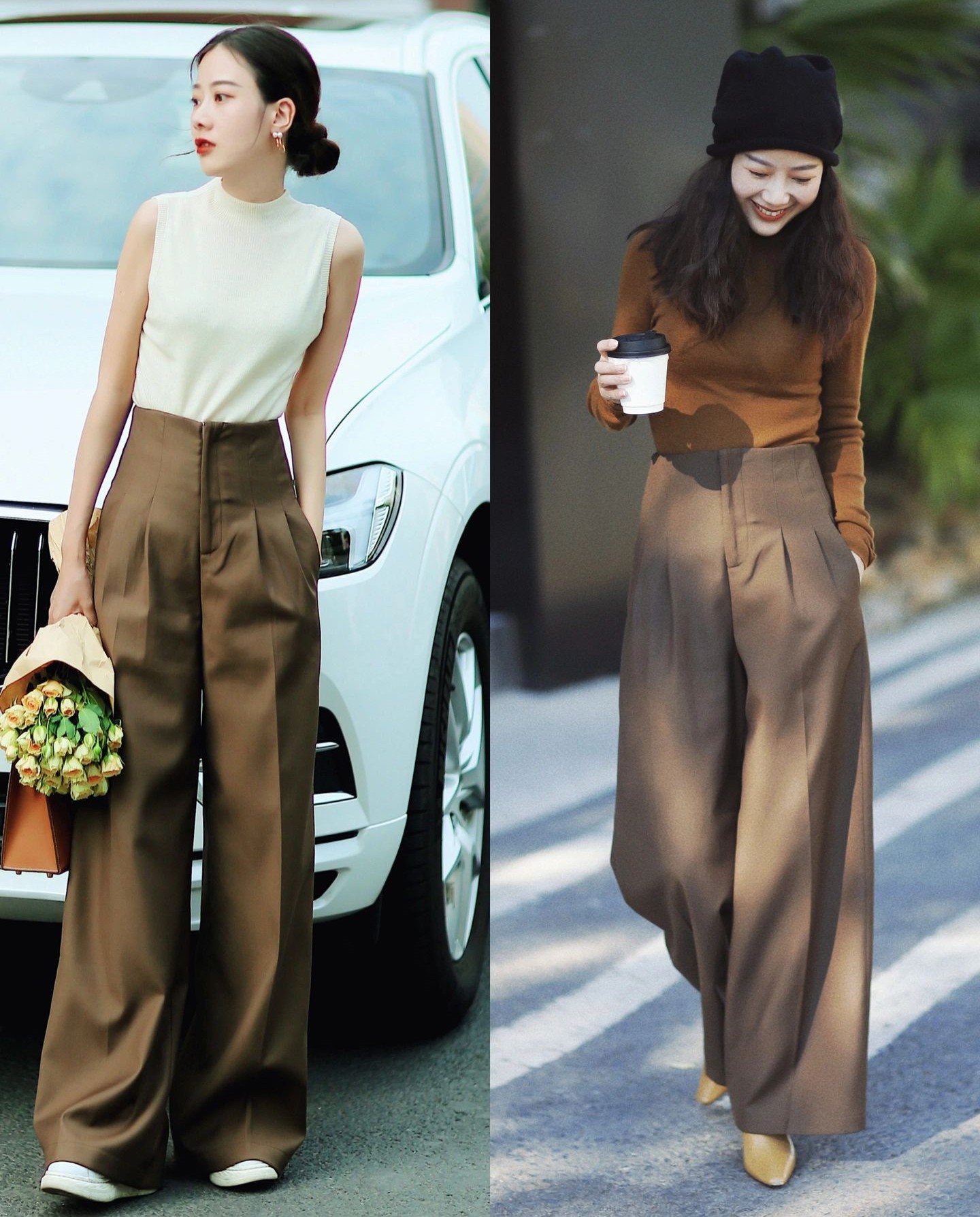 今年最流行的裤子显高显瘦,今年最火阔腿牛仔裤搭配鞋