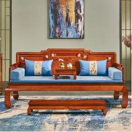 临沂传统红木罗汉床,中式红木罗汉床摆放图