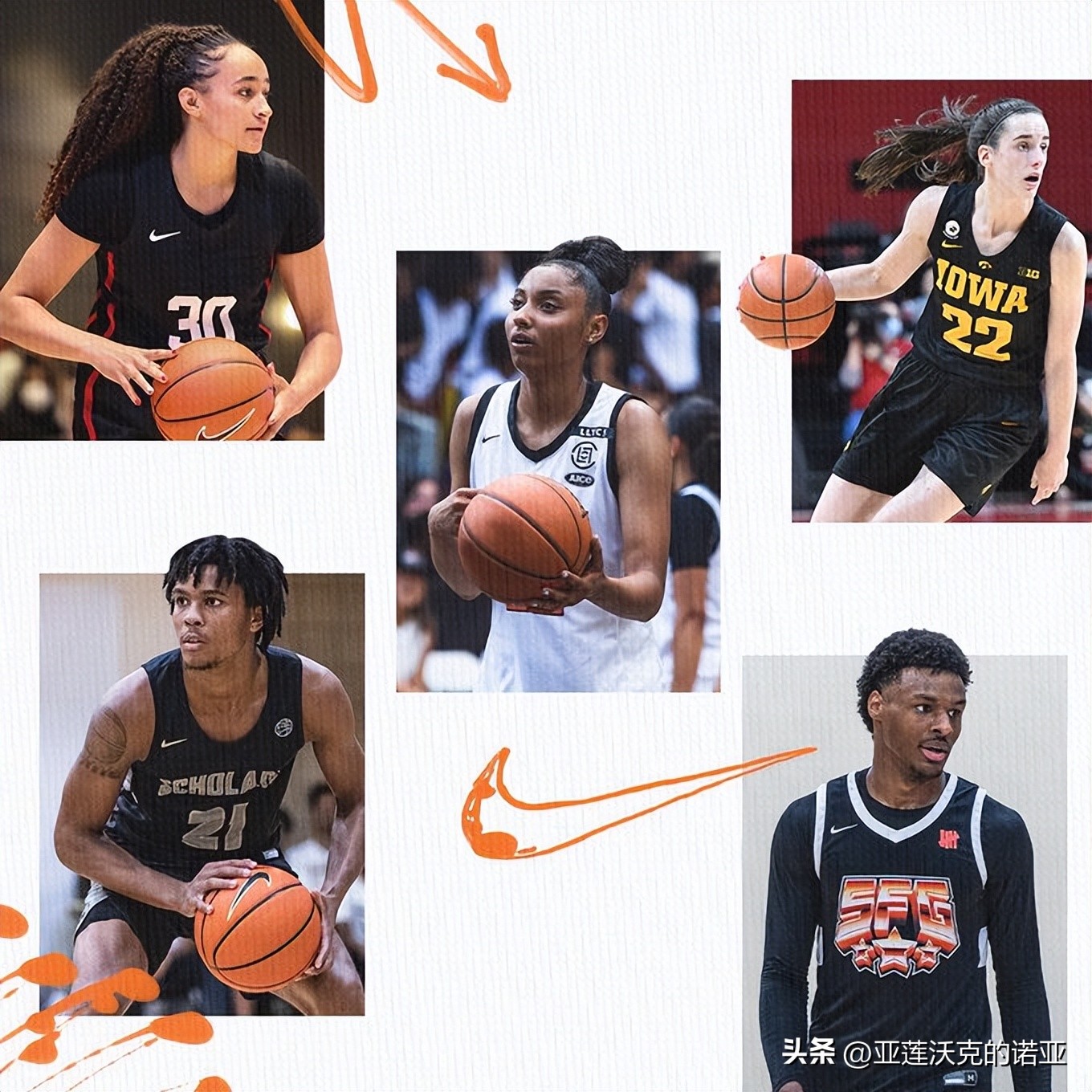 耐克签下五位高中与大*运学**动员，包括皇太子布朗尼与球三代瓦格纳