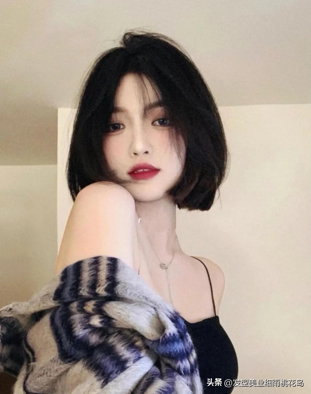 冷艳短发礼服,中短发冷艳妆容