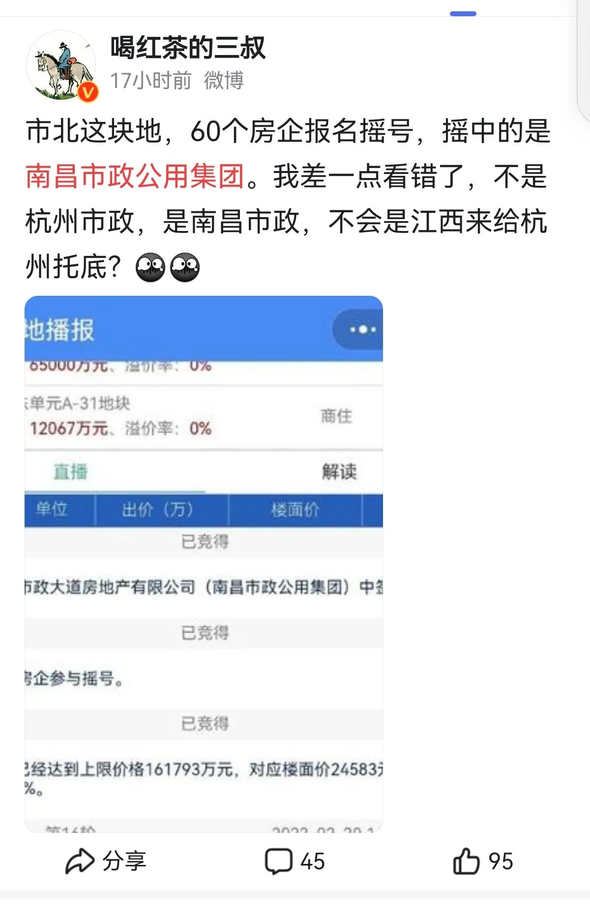 南昌市政杭州拿地怎么样了,黑马南昌