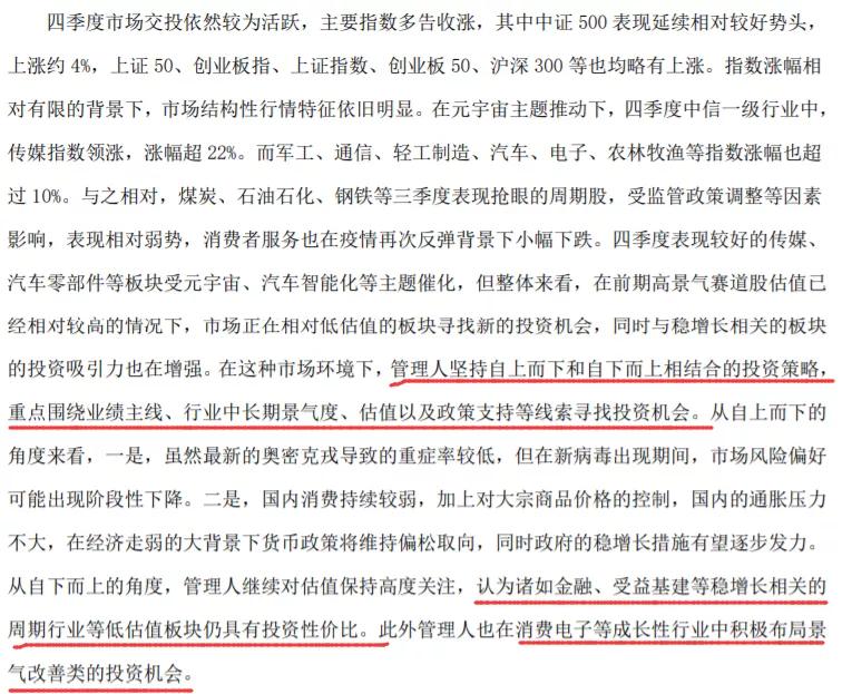 工银瑞信基金何肖颉、鄢耀、王君正、宋炳坤2021年四季报看点整理