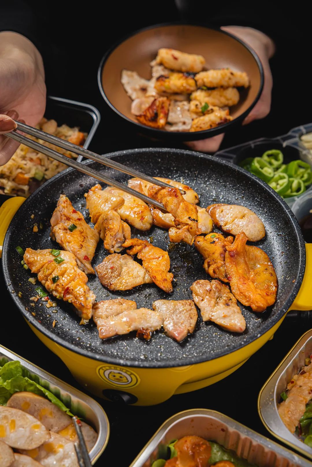 在家吃的烤肉火锅外卖,在家点烤肉外卖送锅