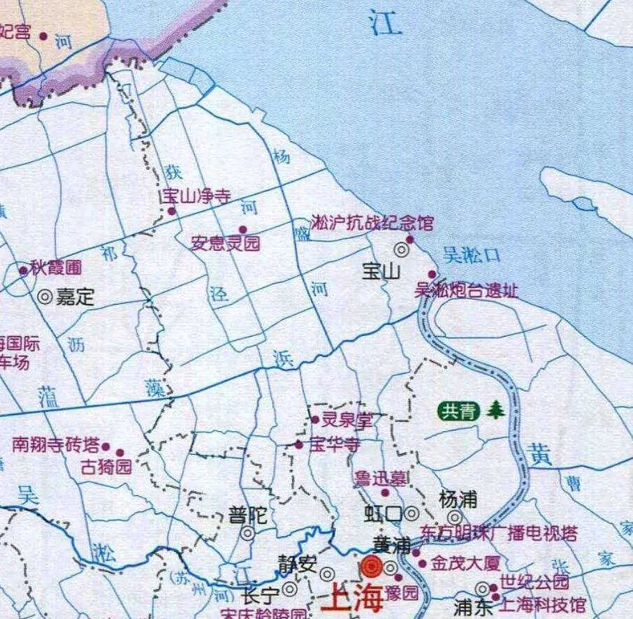 宝山旅游景区导航图,上海旅游景点宝山区地图