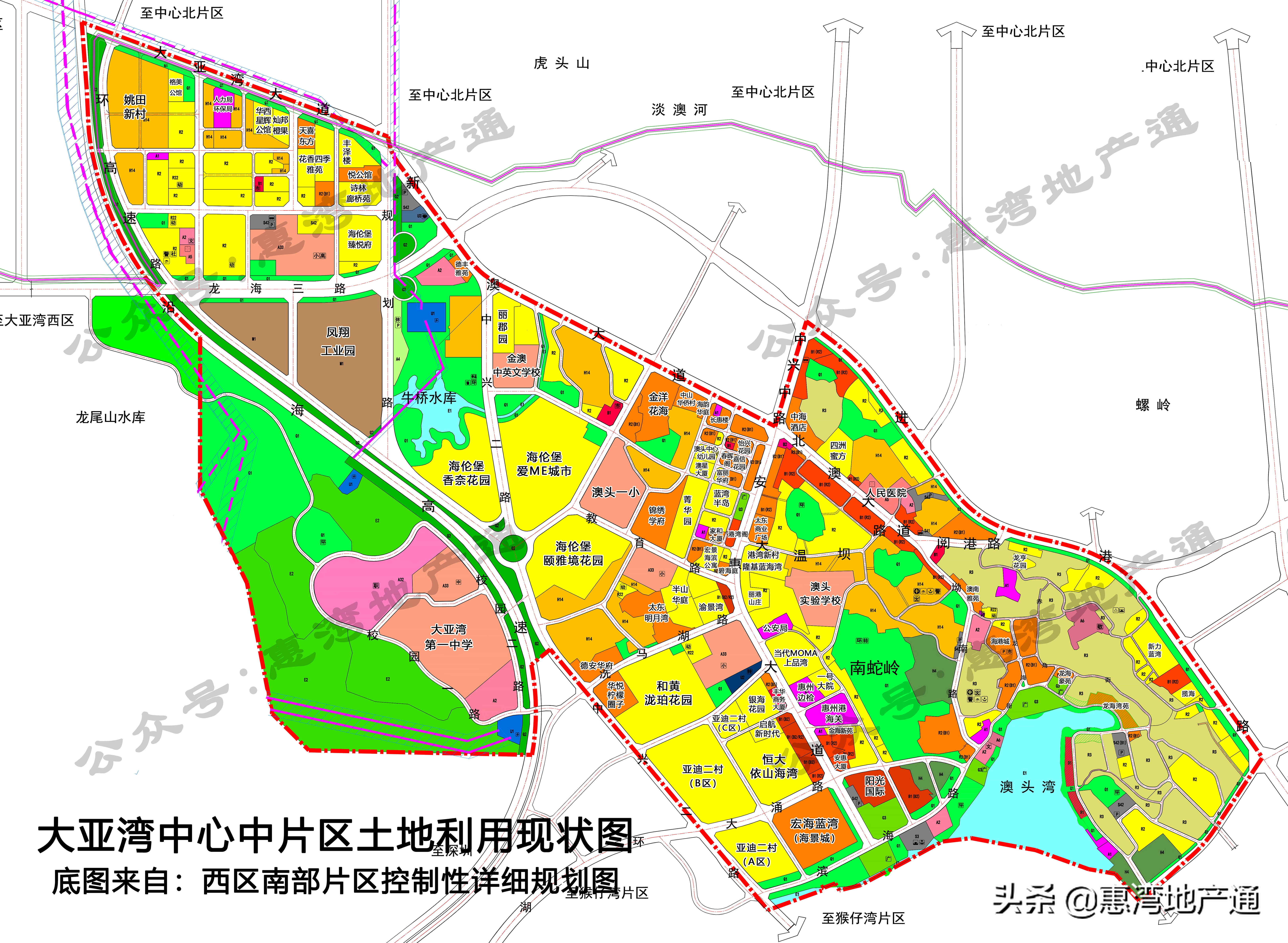 大亚湾的楼盘分布图,大亚湾西区几大楼盘